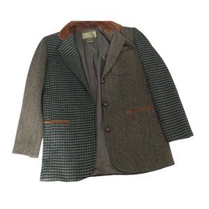Women's JL Colebrook Vintage Collared Wool Blend rown,Tan,Dark Blue, & Green